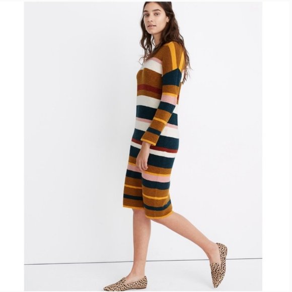 SOLD!! Madewell Striped Sweater Midi Dress - Picture 3 of 6